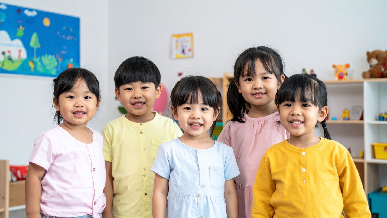 a group of happy asian kids -img